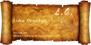 Luka Orsolya névjegykártya